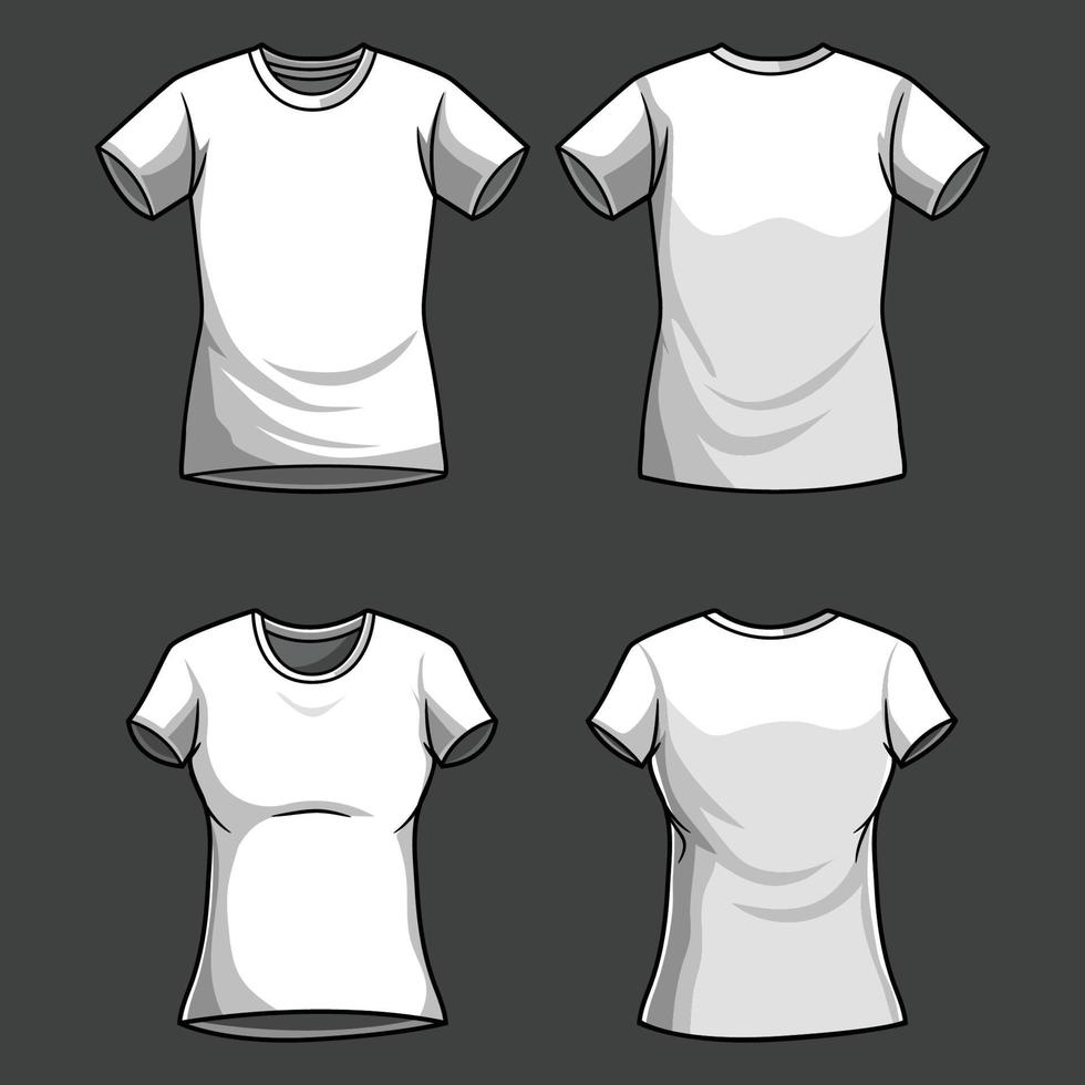 Outline White T Shirt Templates vector