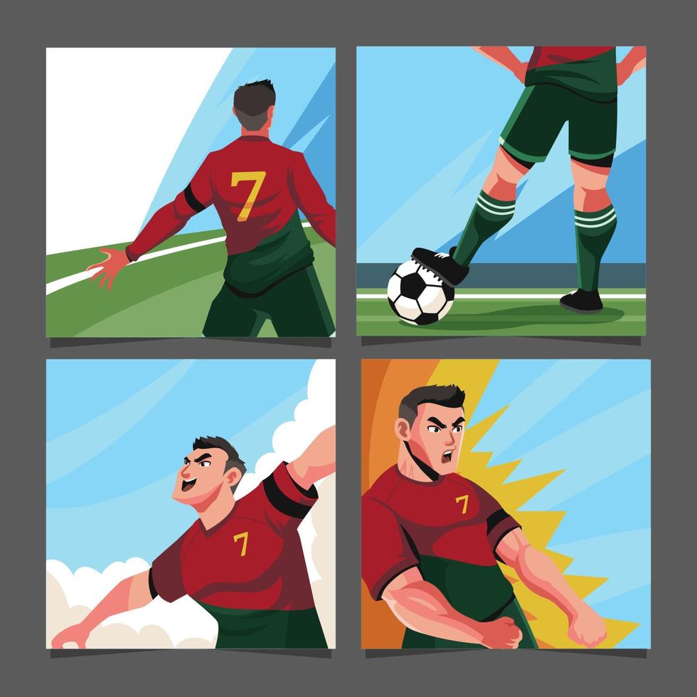 Famous Soccer Players For Social Media Post Purposes vector