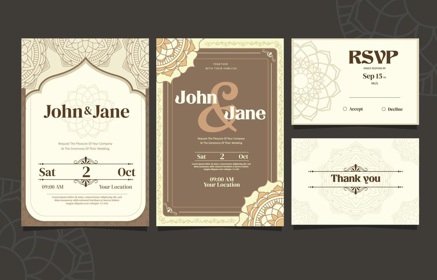 Indian Wedding Invitation Theme vector