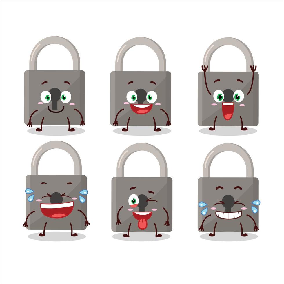 Cartoon character of lock with smile expression vector