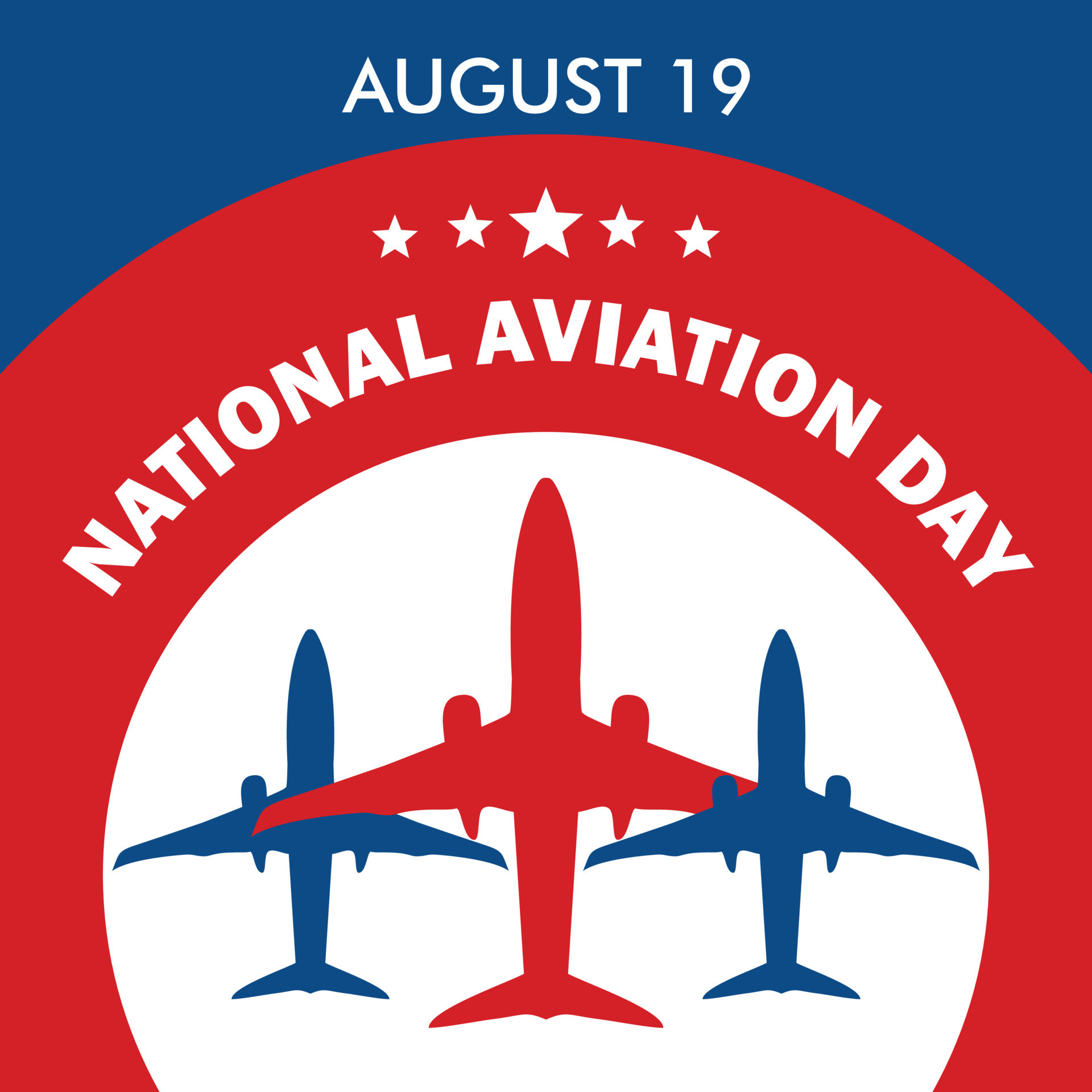 Holiday concept, National Aviation Day. August 19, Template for