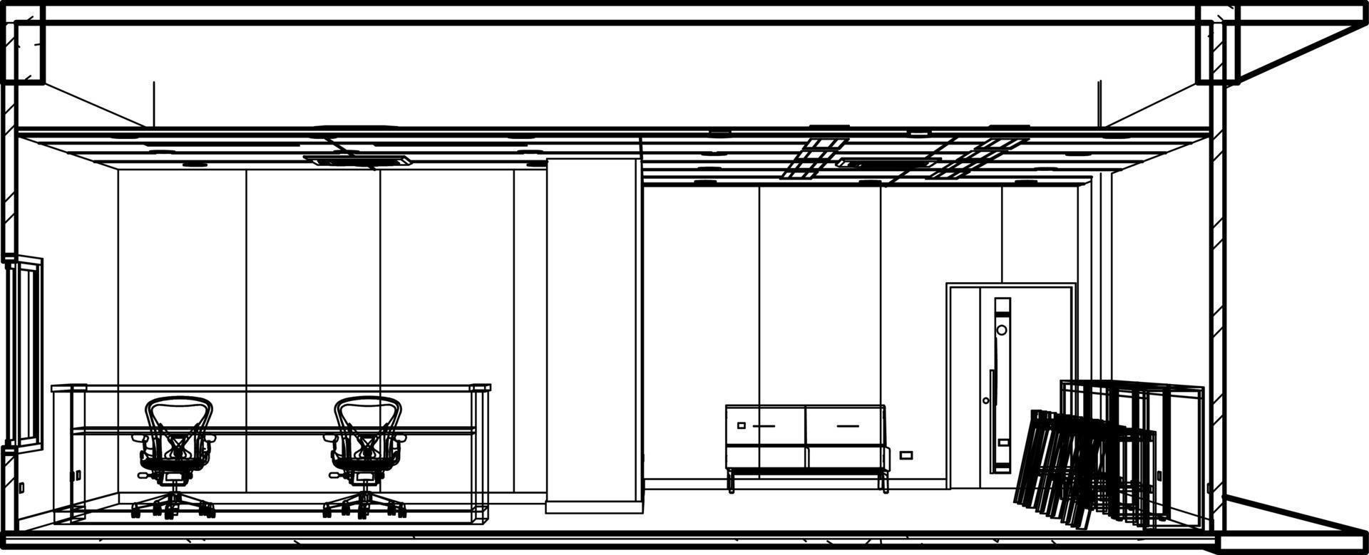 3D illustration of building project vector