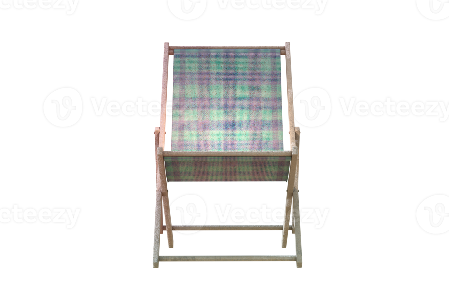 3D Illustration , Deck chair  on transparent background. png