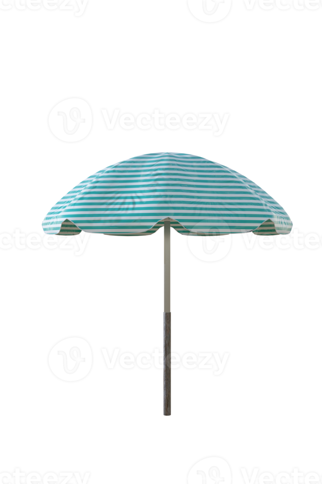 3D Illustration , beach umbrellas on transparent background. png