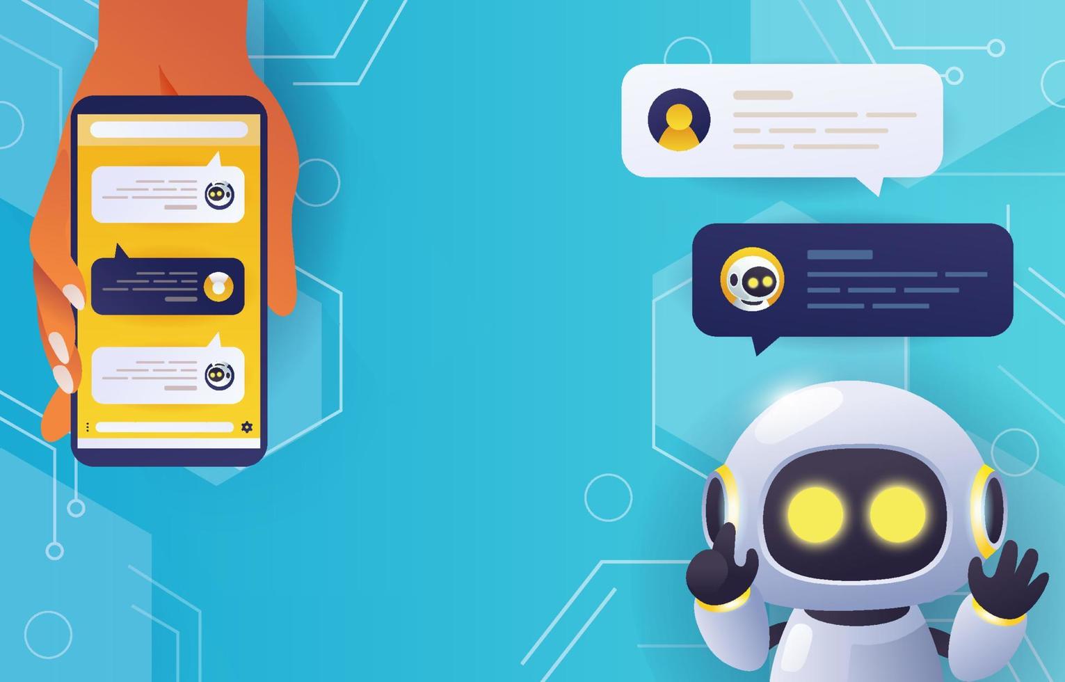 ai chatbot tecnología antecedentes vector