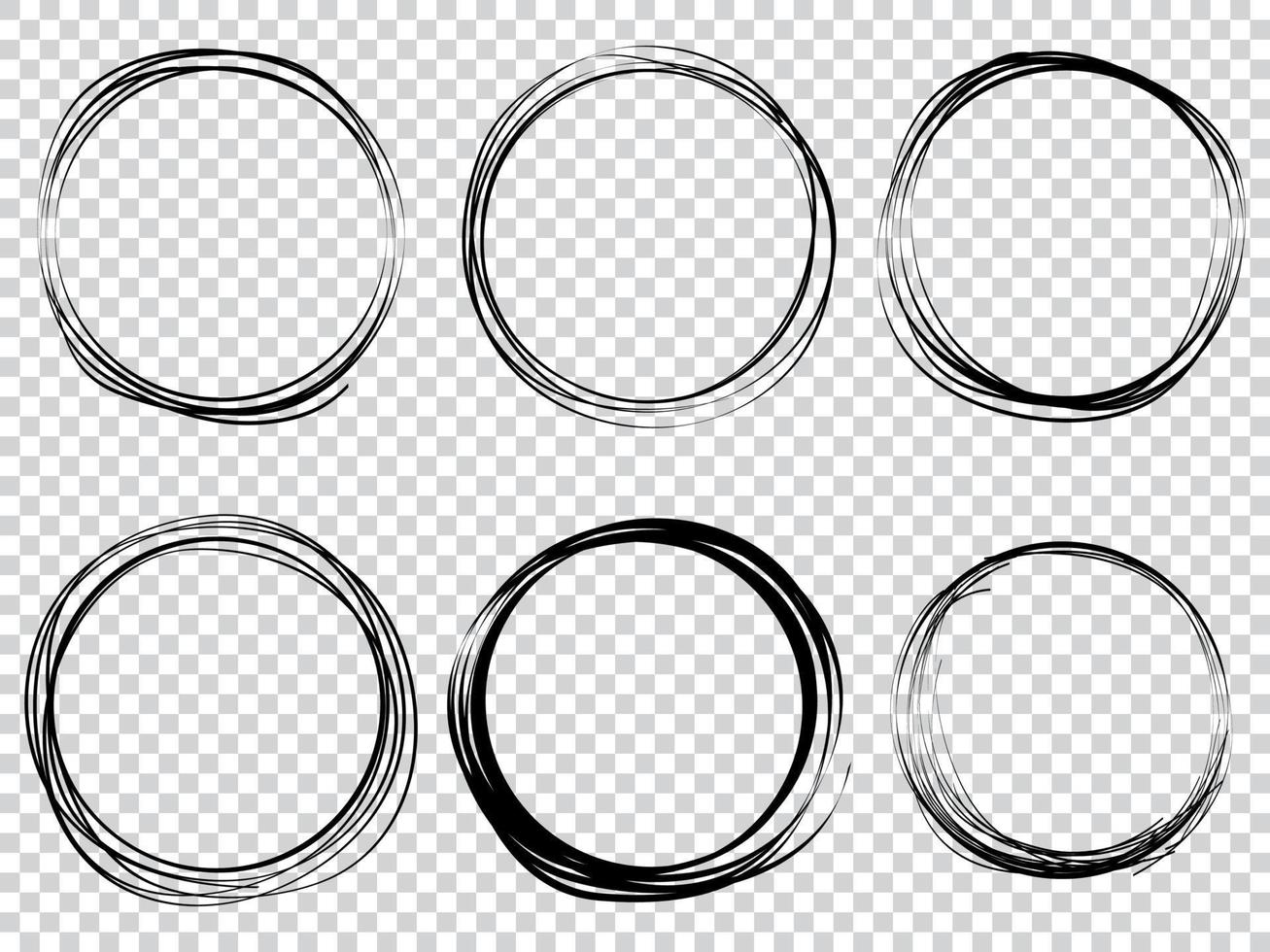 mano dibujado Escribiendo línea círculos y flechas garabatear redondo círculos para mensaje Nota marca diseño elemento. vector ilustración