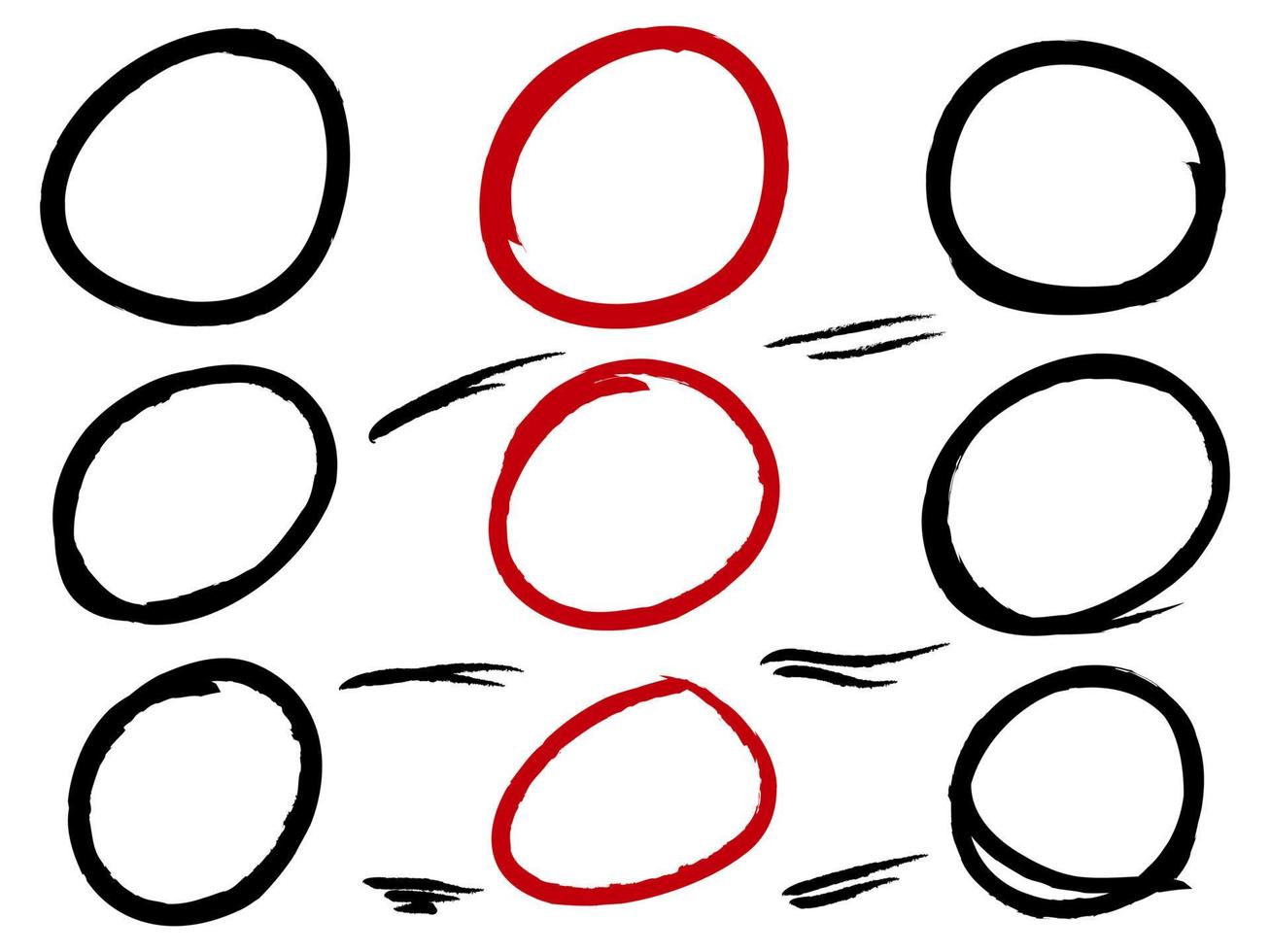Hand drawn scribble line circles and arrows.  doodle round circles for message note mark design element. vector illustration