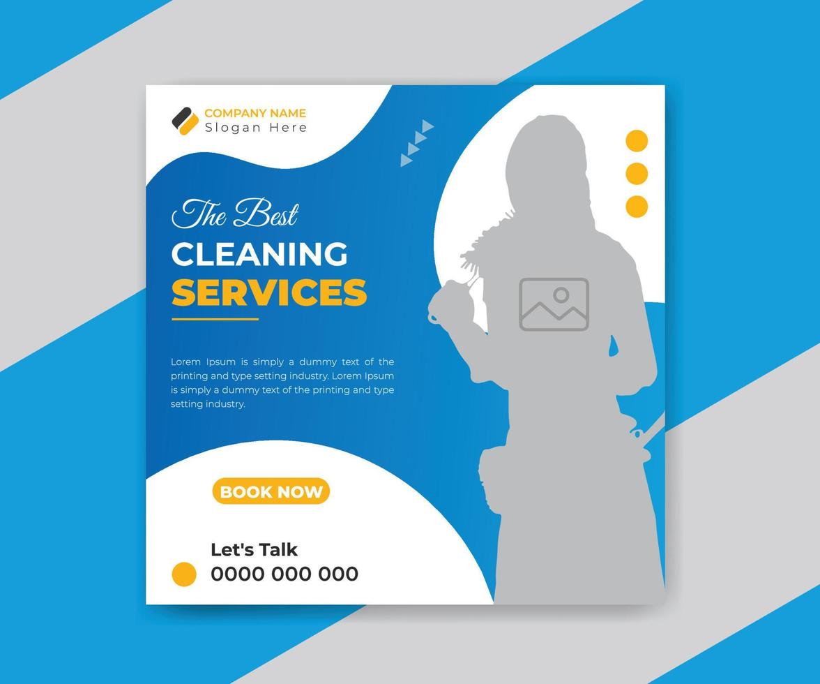 Best cleaning service for home social media post or web banner template vector