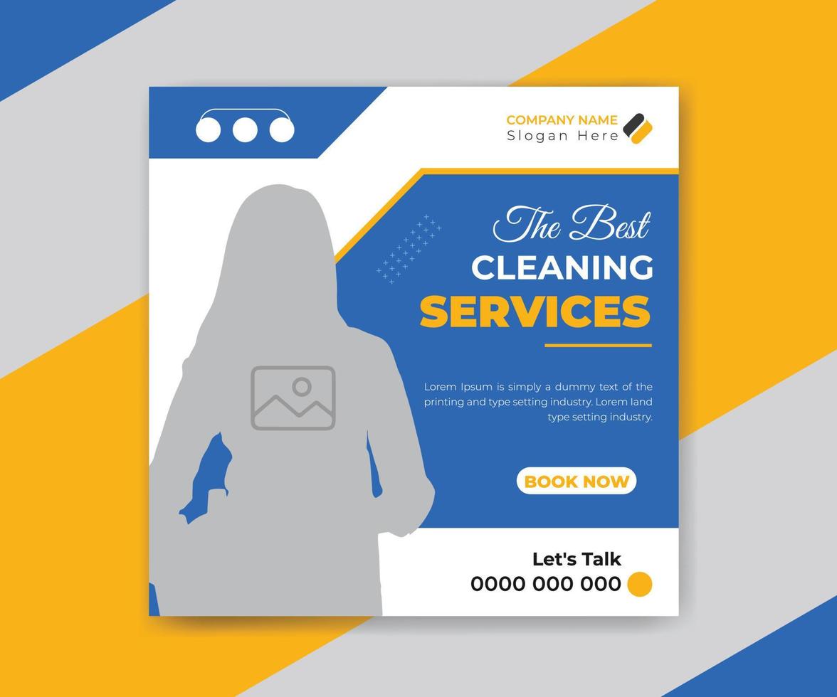 Best cleaning service social media Instagram post banner template vector
