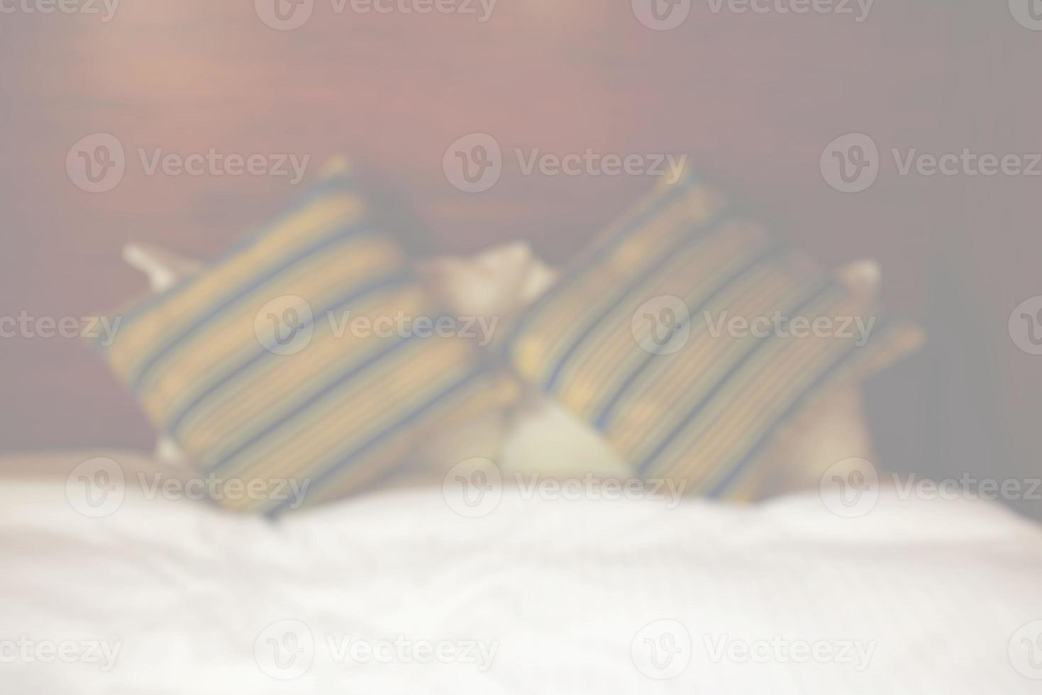 Abstract Blurred Bedroom in Hostel Background. photo