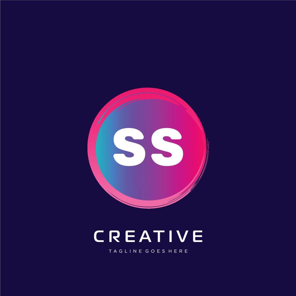 SS initial logo With Colorful template vector