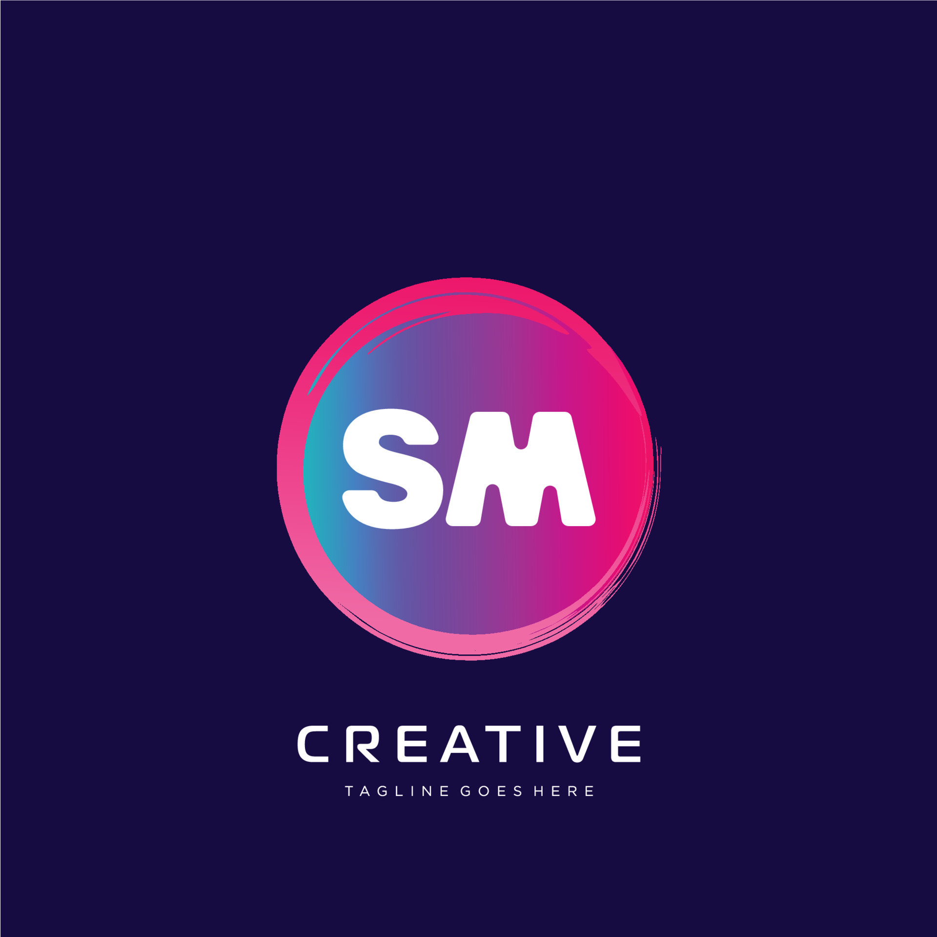 SM initial logo With Colorful template vector 22942372 Vector Art at ...