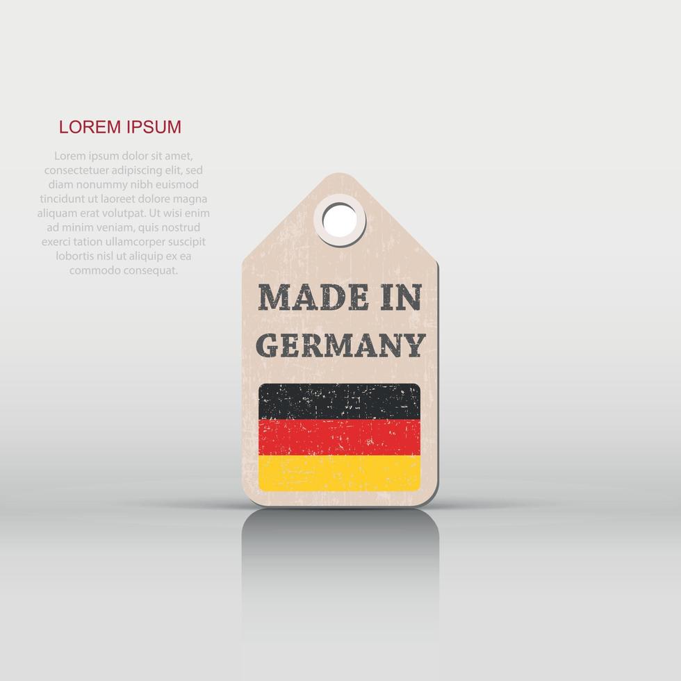 colgar etiqueta hecho en Alemania con bandera. vector ilustración