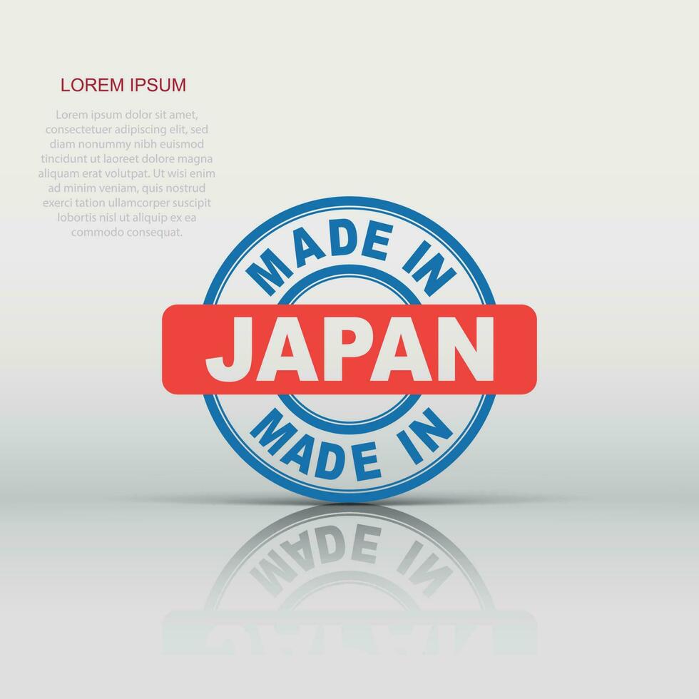 Made in Japan icon in flat style. Manufactured illustration pictogram. Produce sign business concept. vector