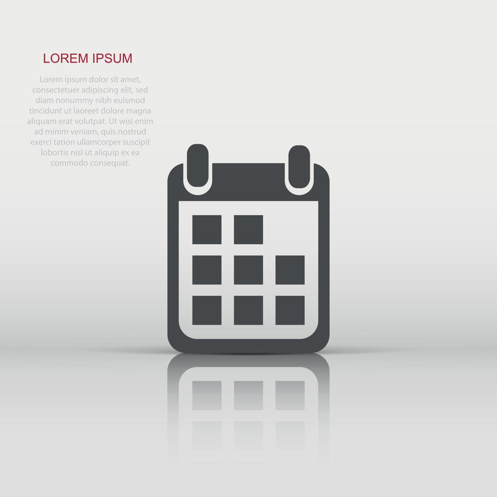 Vector calendar icon in flat style. Calendar sign illustration pictogram. Month business concept.