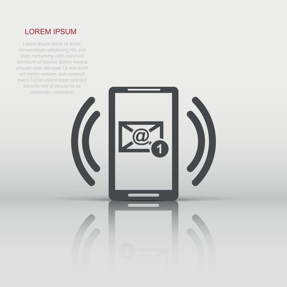 Mobile phone chat sign icon in flat style. Message notifications vector cartoon illustration on white isolated background. Smartphone text business concept.