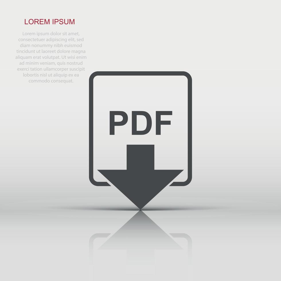 pdf archivo icono en plano estilo. pdf descargar firmar ilustración pictograma. documento negocio concepto. vector