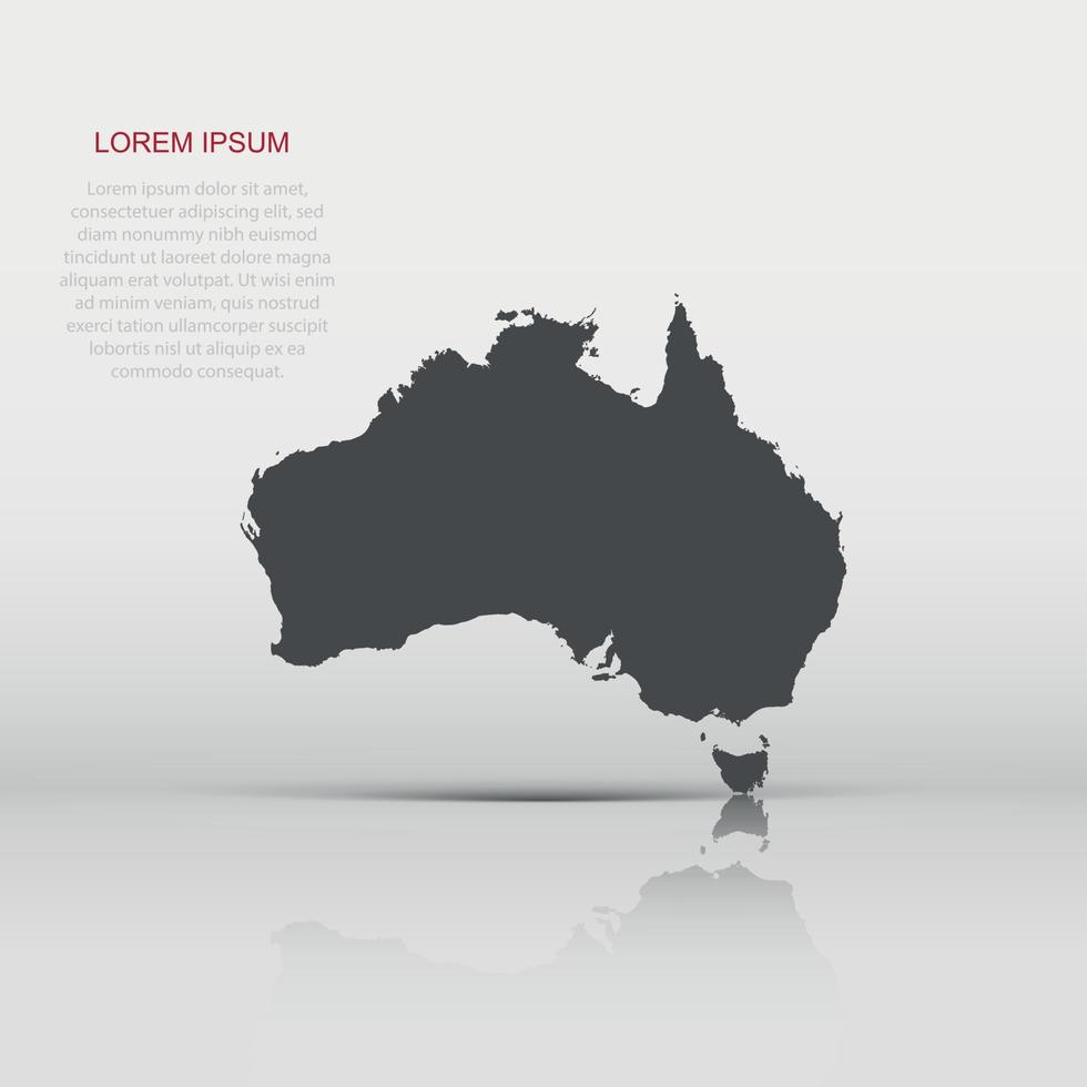 Australia mapa icono en plano estilo. australiano ilustración pictograma. país geografía firmar negocio concepto. vector