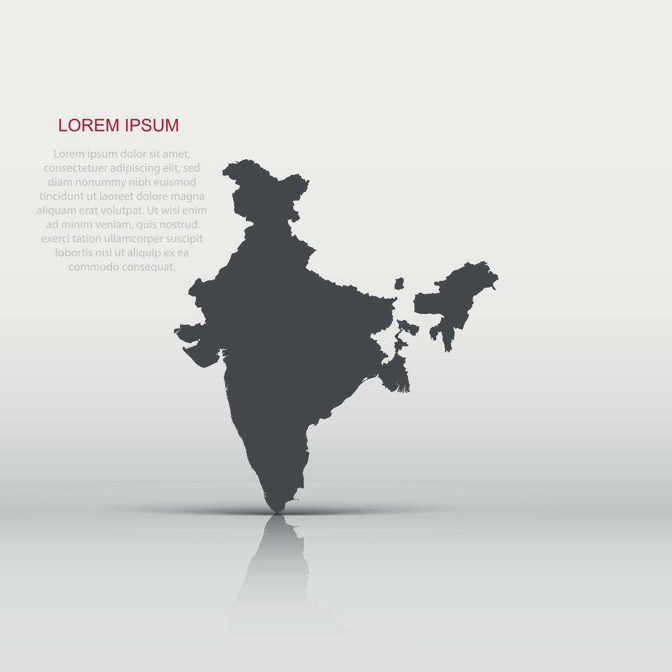 India mapa icono en plano estilo. India ilustración pictograma. país geografía firmar negocio concepto. vector