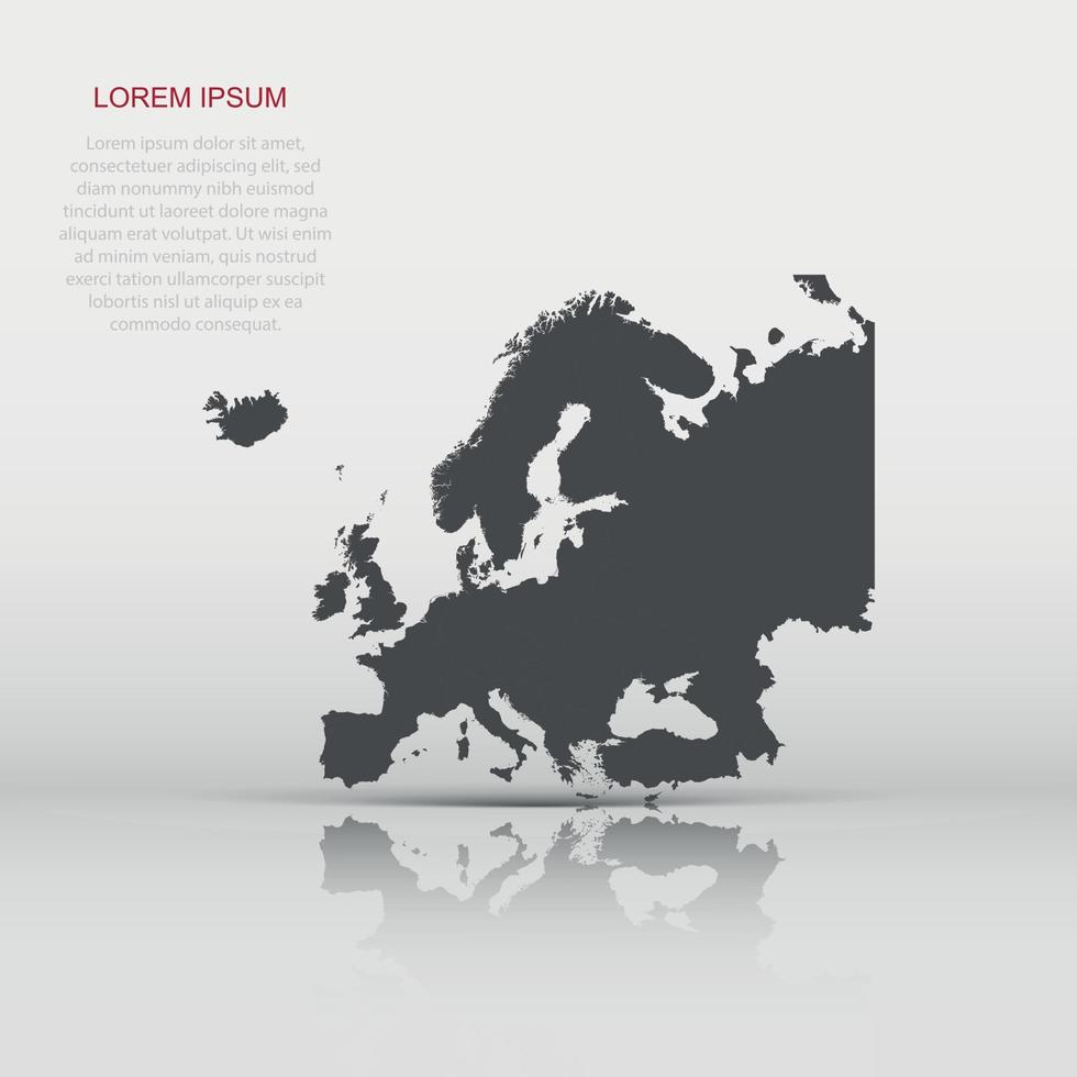 Europa mapa icono en plano estilo. Europa ilustración pictograma. país geografía firmar negocio concepto. vector