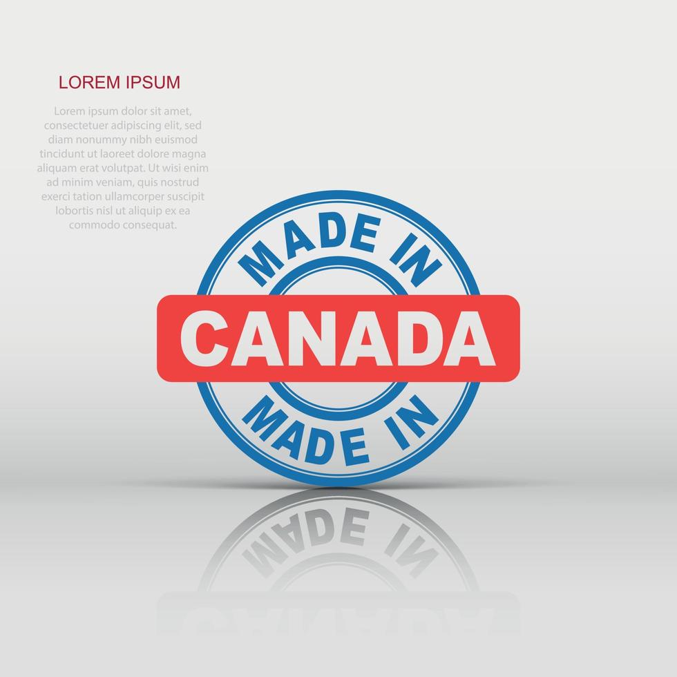 Made in Canada icon in flat style. Manufactured illustration pictogram. Produce sign business concept. vector