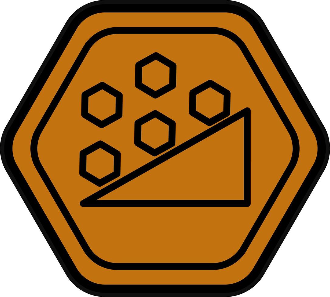 Falling Rocks Vector Icon Design