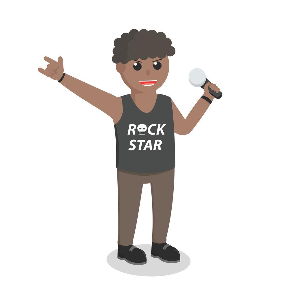 Vocalis african Playing At Concert design character on white background vector