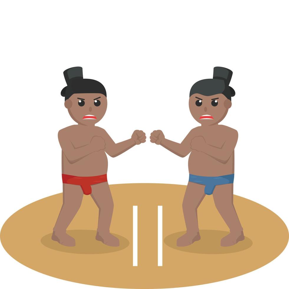 Sumo african Wrestler design character on white background vector