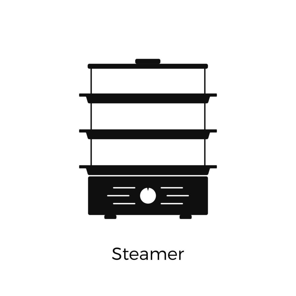 Steamer simple icon. Kitchen appliance. Vector illustration isolated on white background