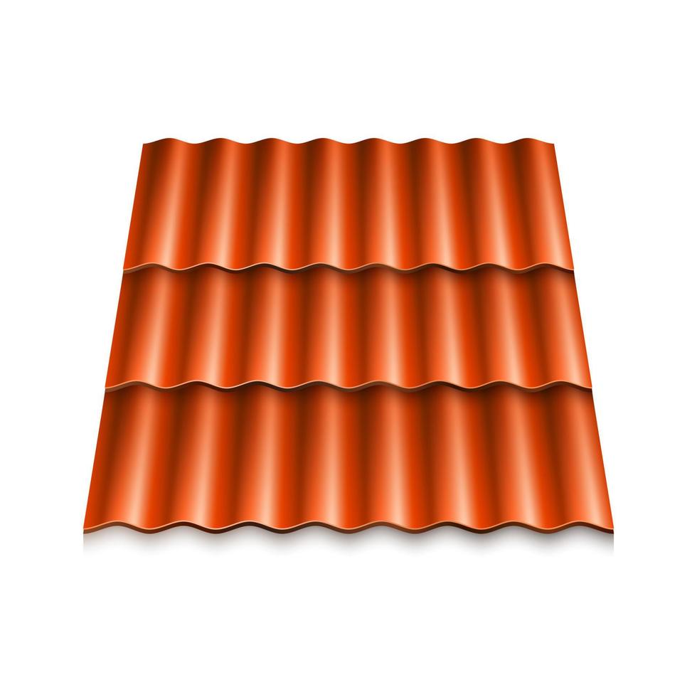Modern roof coverings. Corrugated roof tile. Vector illustration isolated on white background