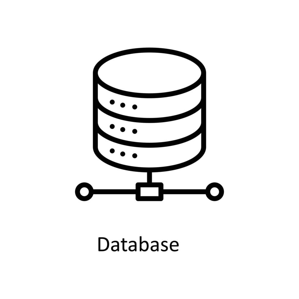 Database  Vector   outline Icons. Simple stock illustration stock