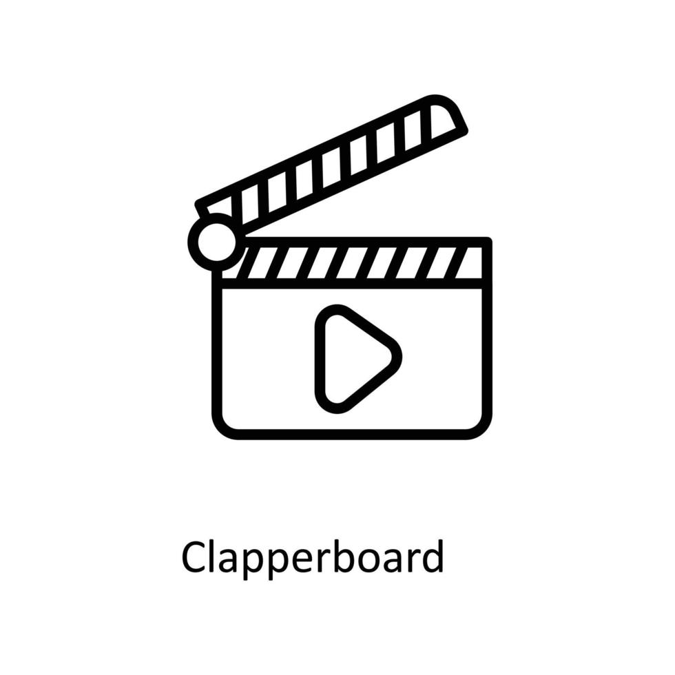 Clapperboard  Vector   outline Icons. Simple stock illustration stock