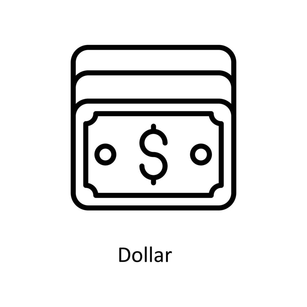 dólar vector contorno iconos sencillo valores ilustración valores