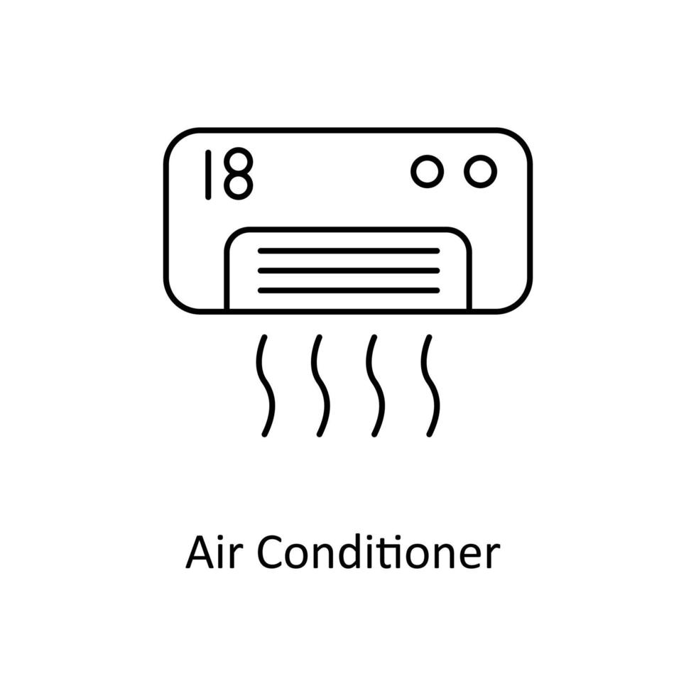 aire acondicionador vector contorno iconos sencillo valores ilustración valores