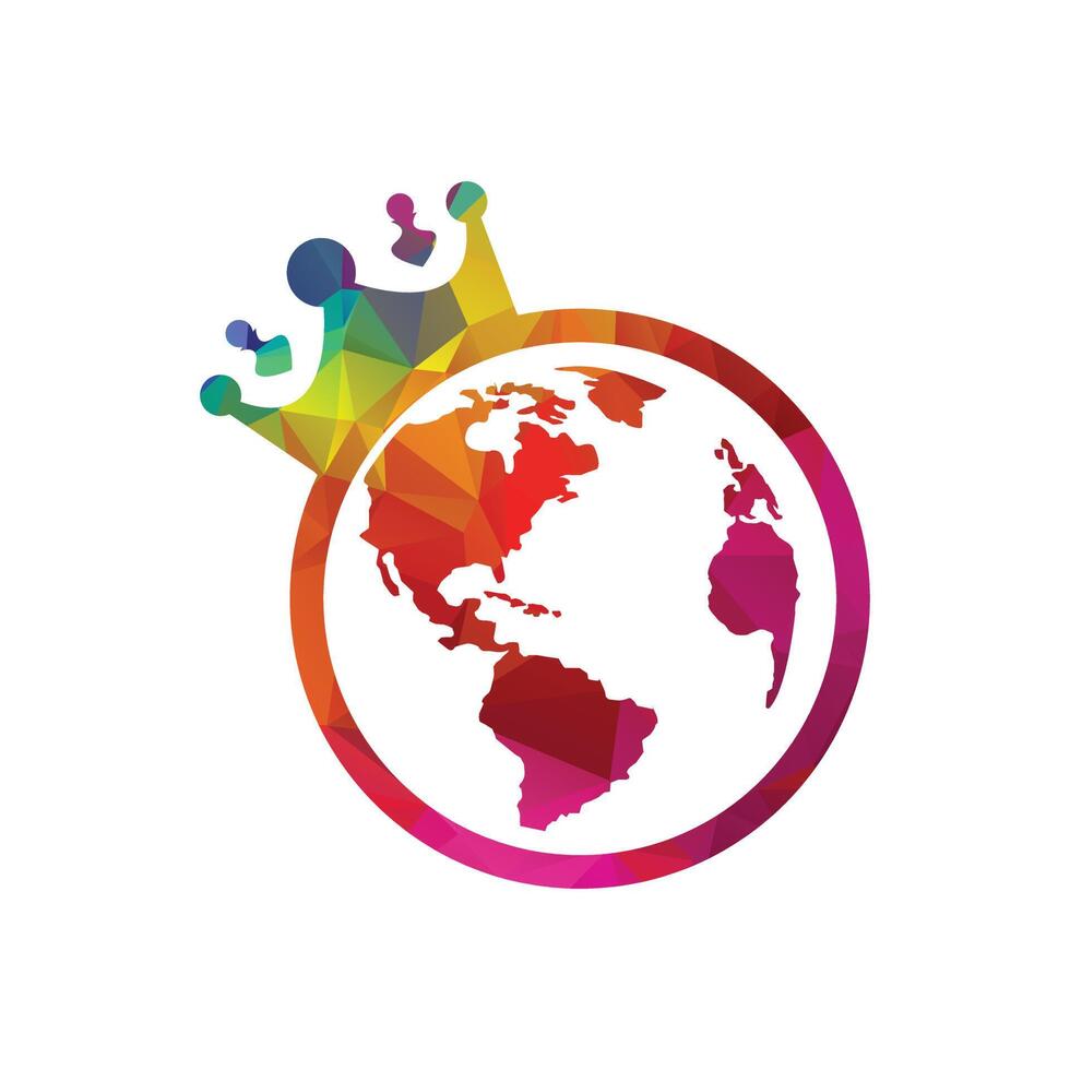 Globe king vector logo design. Globe king vector logo design.