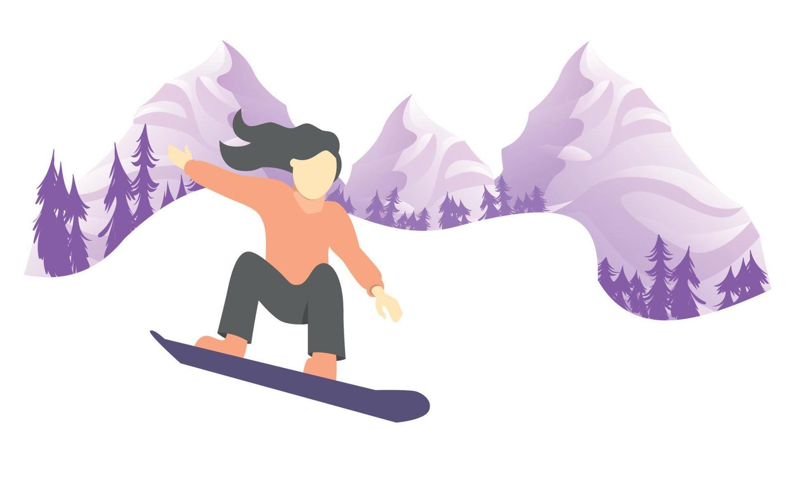 el niña es hielo Patinaje. vector