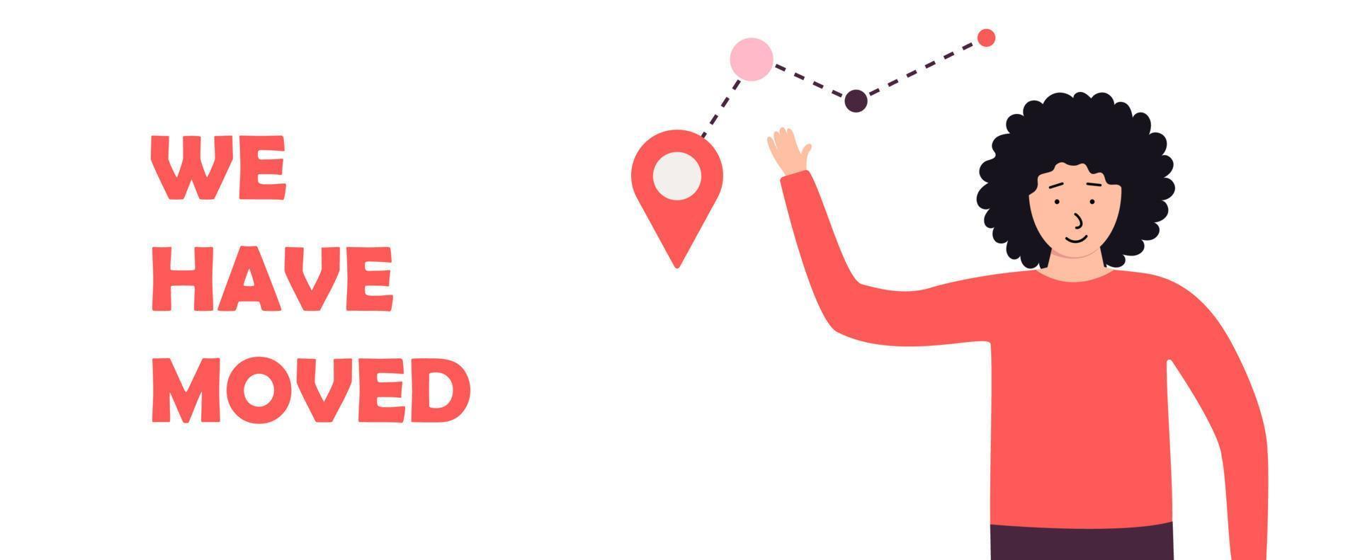 We are moving from one address to another address. Banner template with concept of delivery vector