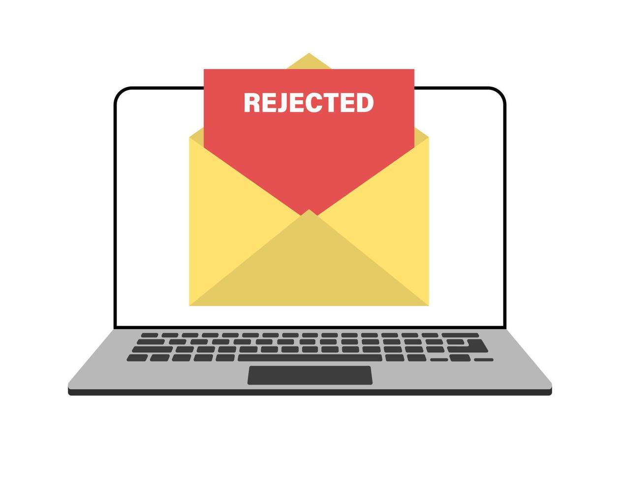 Approved email message in laptop. Good message vector