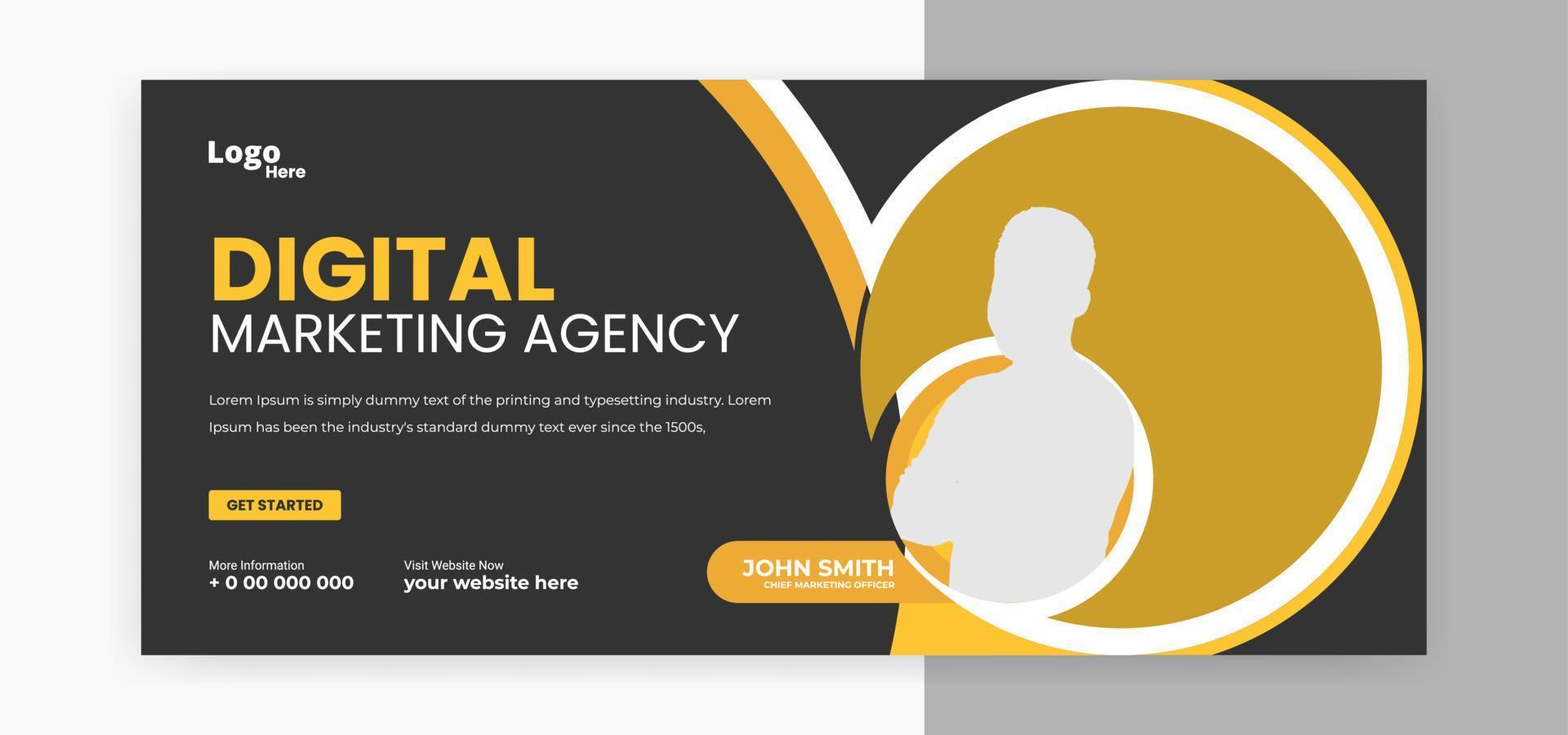 digital marketing social media cover banner web banner template design vector