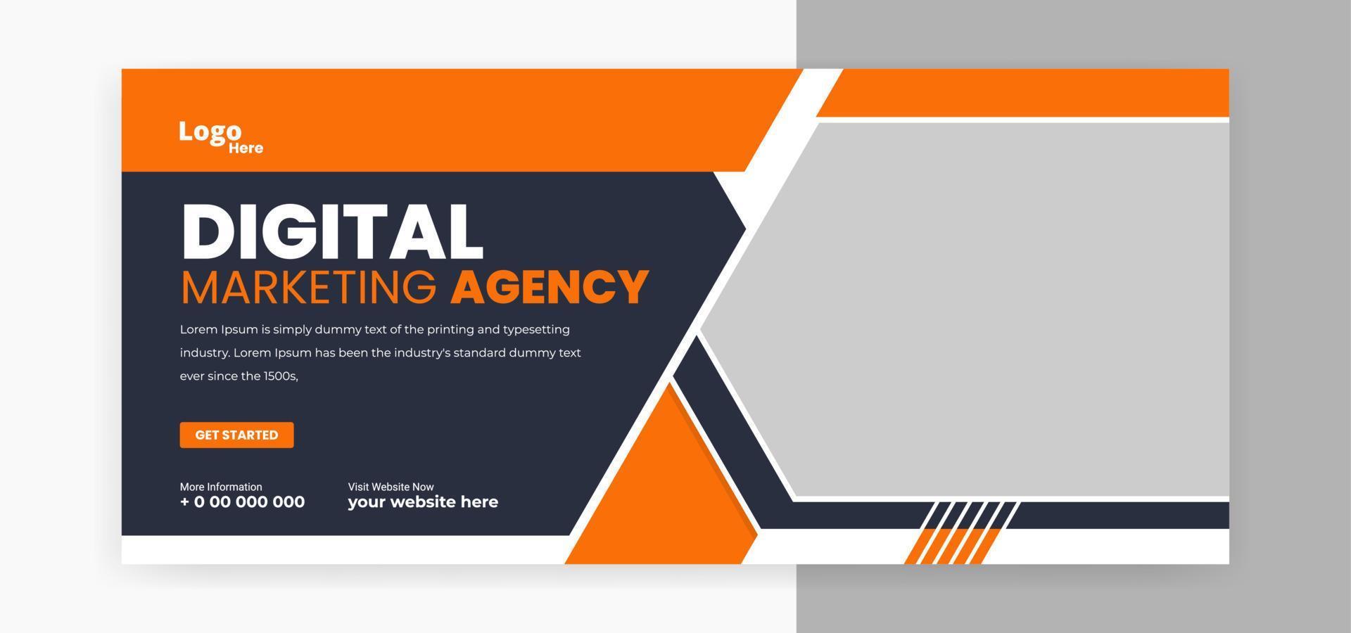 digital marketing social media cover banner web banner template design vector