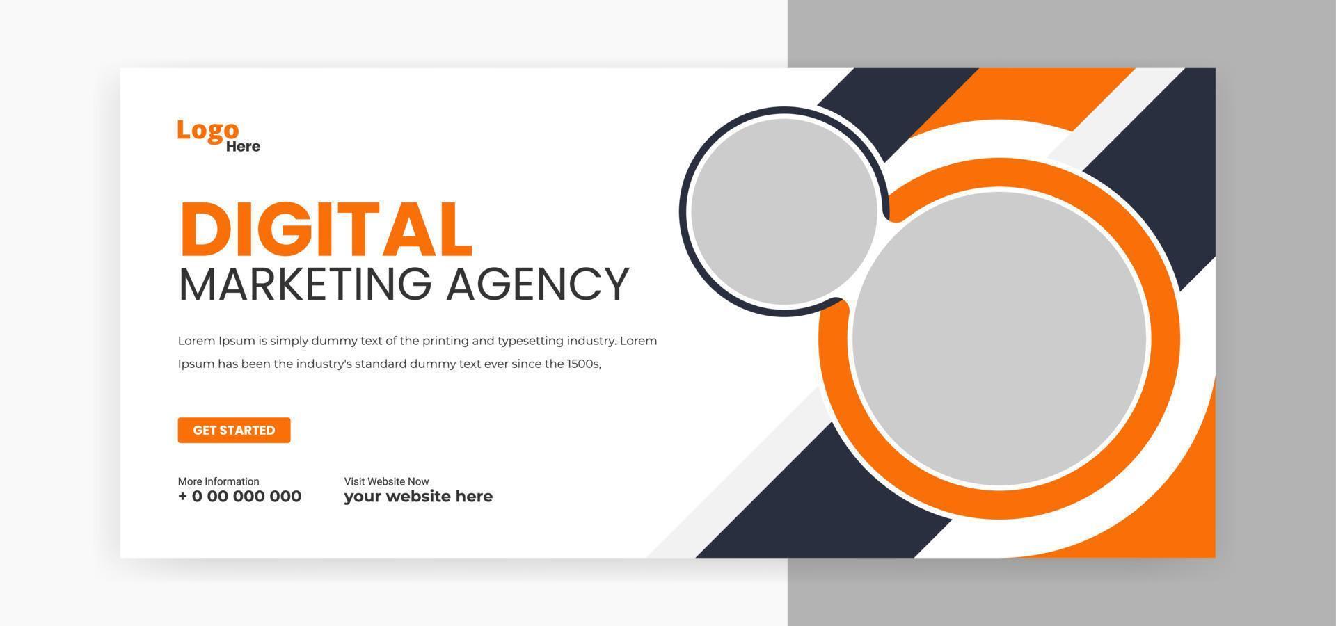digital marketing social media cover banner web banner template design vector