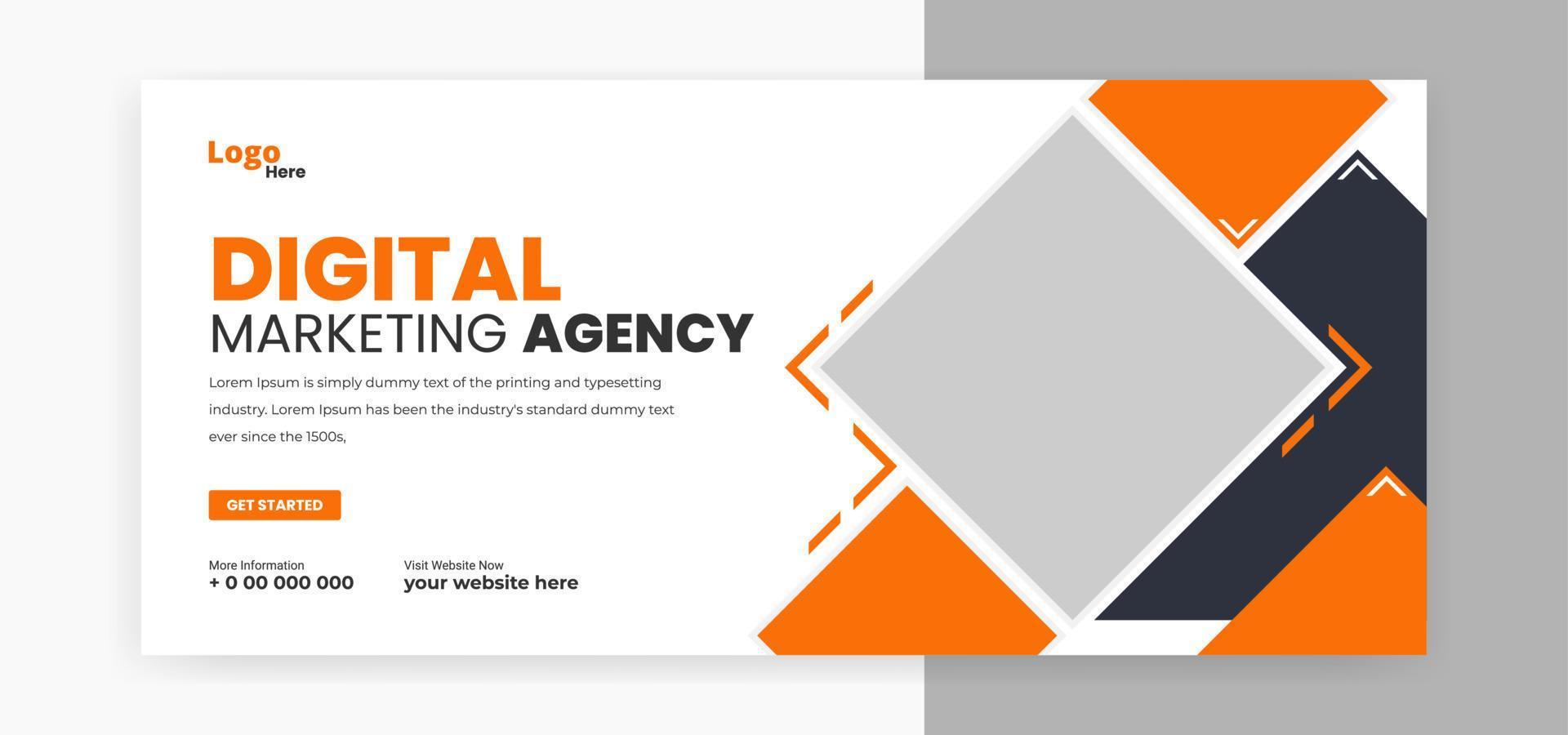 digital marketing social media cover banner web banner template design vector