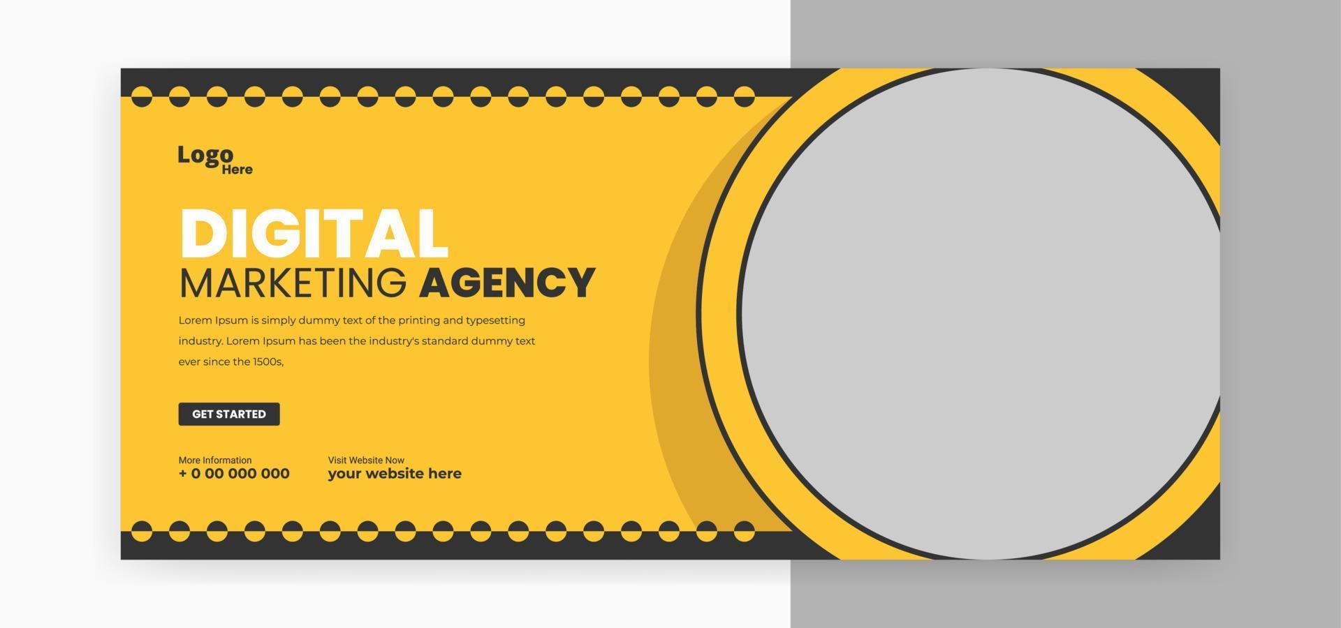 digital marketing social media cover banner web banner template design vector