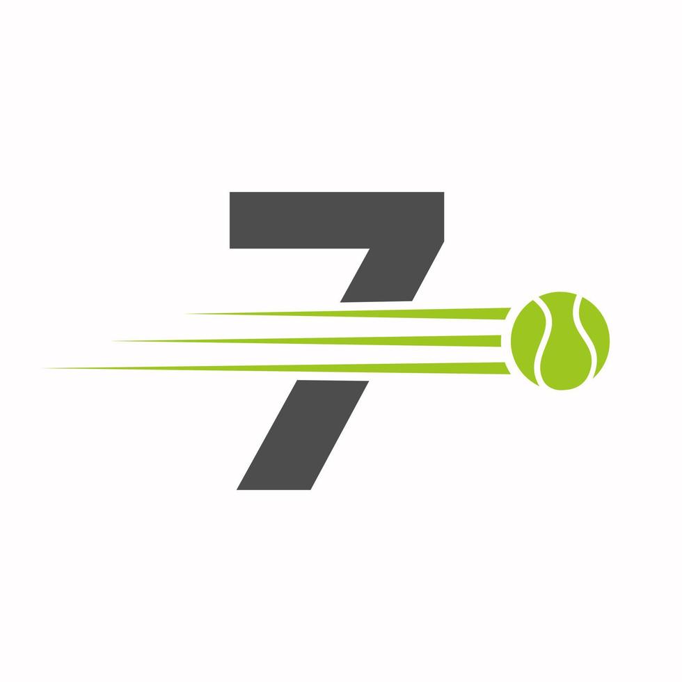 Initial Letter 7 Tennis Logo. Tennis Sports Logotype Symbol Template vector