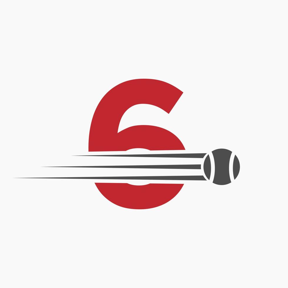 inicial letra 6 6 tenis logo. tenis Deportes logotipo símbolo modelo vector