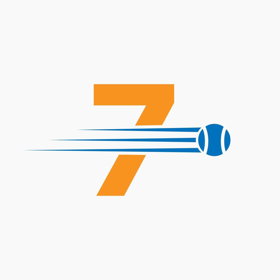inicial letra 7 7 tenis logo. tenis Deportes logotipo símbolo modelo vector