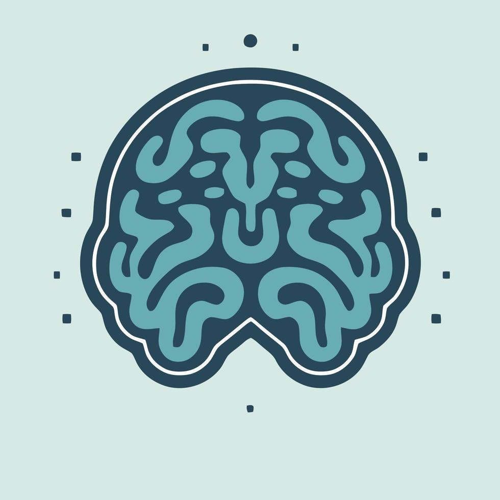 color humano cerebro logo vector