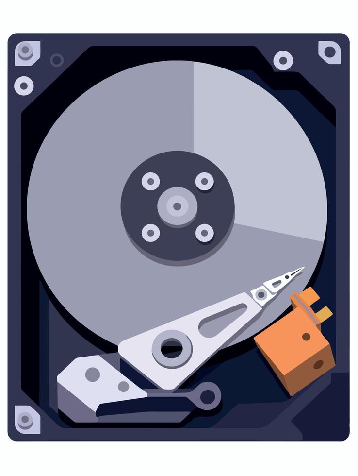 open modern hard drive vector