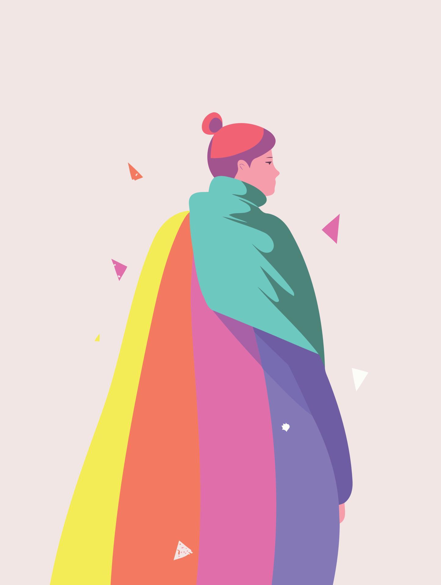 woman wearing colorful cape to represent pride day or pride month 22943410 Vector Art at Vecteezy