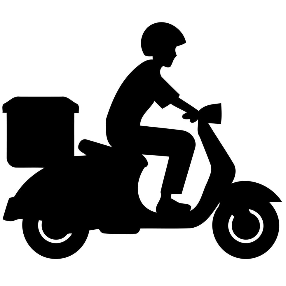 man driving delivery motorcycle vector